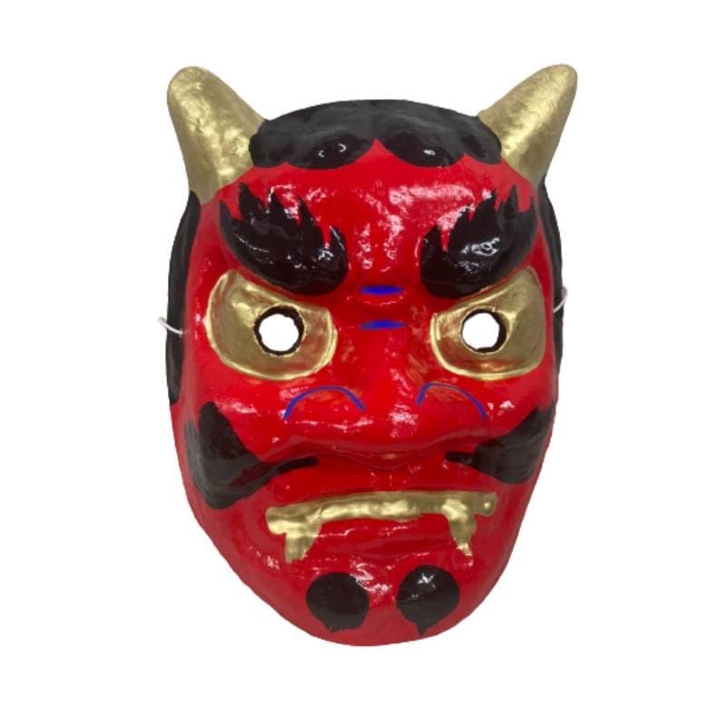 Red and Blue Demon Washi Paper Cosplay Costume You Masks, Masks, (Thank Package)