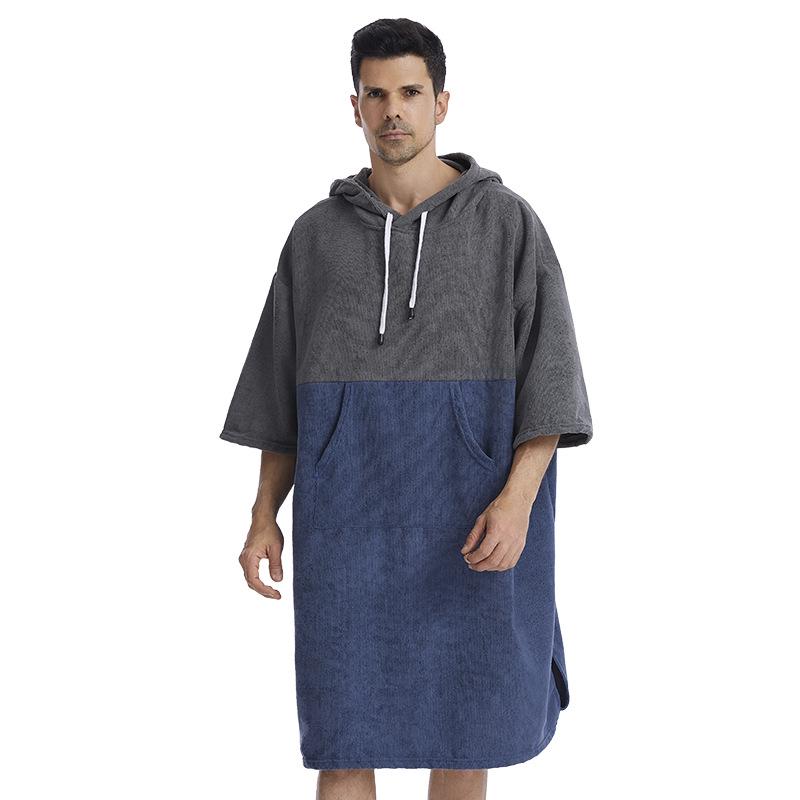

Microfiber Quick-Dry Hooded Changing Robe for Swimming, Diving & Surfing 110*85