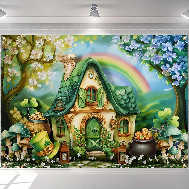 LS Photography Background Green Leave Saint Patricks Day Kid Birthday Party Cake Smash Portrait Decor Backdrop Photo Studio