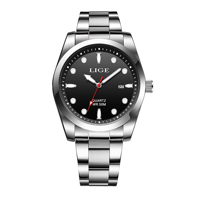LIGE New Luxury Mens Watch Casual Fashion Quartz Wristwatches Sports 50M Waterproof Luminous Calendar Watches Men Gifts Reloj