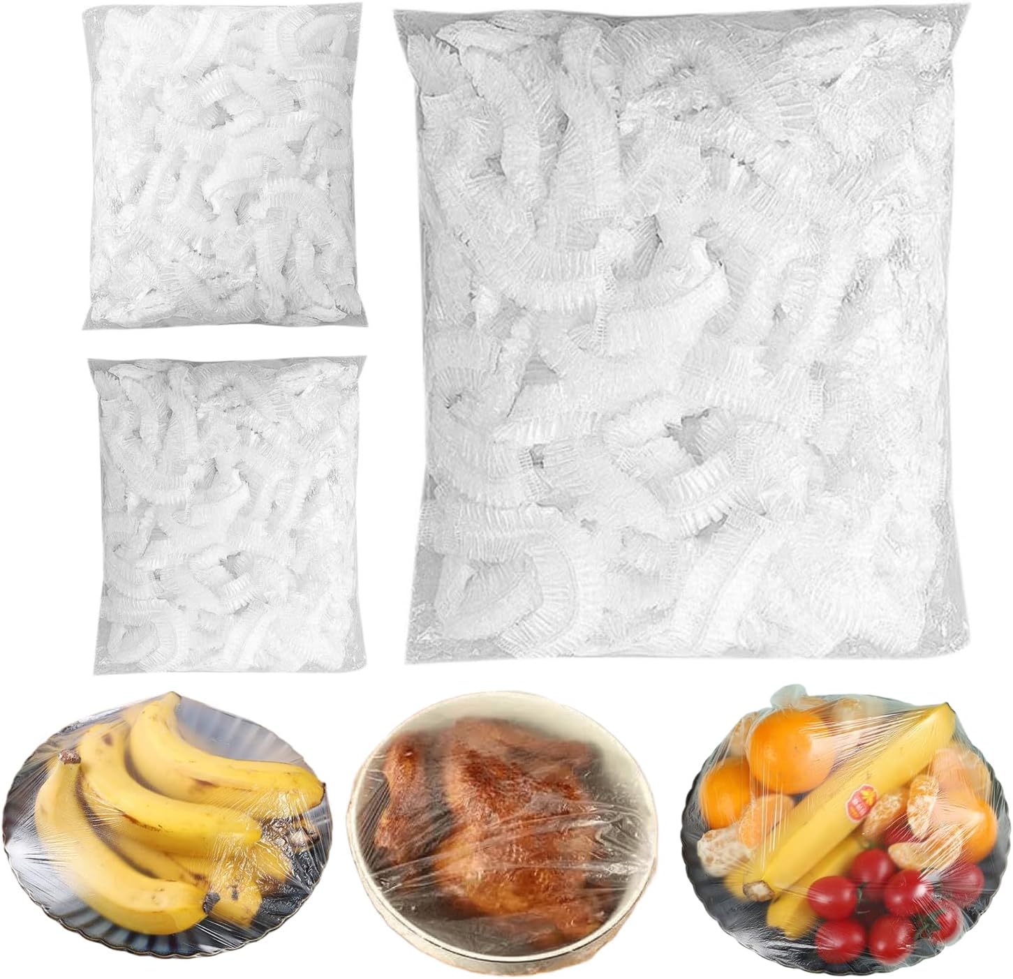 Fresh-keeping bags, plastic airtight elastic stretchable adjustable bowl lids 300PCS
