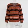 Women S Striped Long Sleeve Knit Sweater Loose Fit Autumn Winter