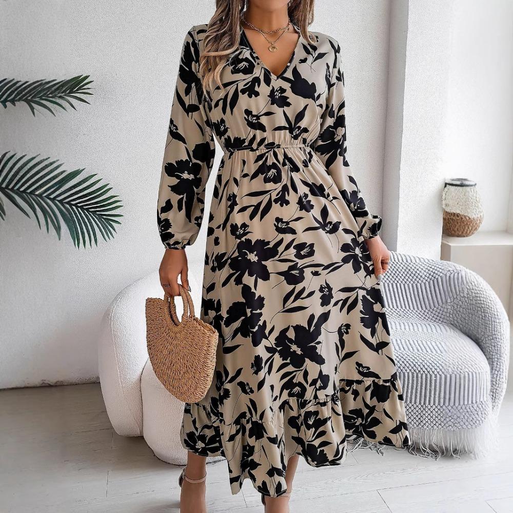 Casual Waist Cinched Long Sleeved Dress