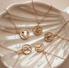 Women's Jewelry Straps Titanium Steel Vintage Shell Zodiac Coin Necklace Gifts for Girlfriends