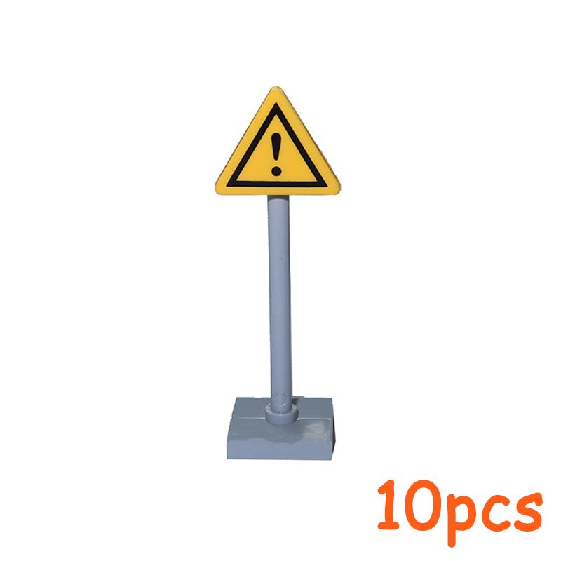 Non-Toxic Moc City Traffic Road Signs Signal Light Building Block Bike Bicycle Scooter Motorcycle Vehicle Scene Construction Accessories