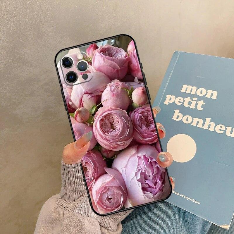 

Розовый фиолетовый чехол для телефона с изображением пиона для iPhone Samsung Galaxy Redmi Xiaomi Oppo OnePlus Note SA 7 8 9 10 11 12 13 14 20 21 22 23 53 54 Pro Max Plus Ultra Samsung Galaxy A12