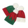 100% Acrylic New Red And Green Stitching Wool Hat Foreign Trade Holiday Wild Knitted Hat Christmas Hat Women