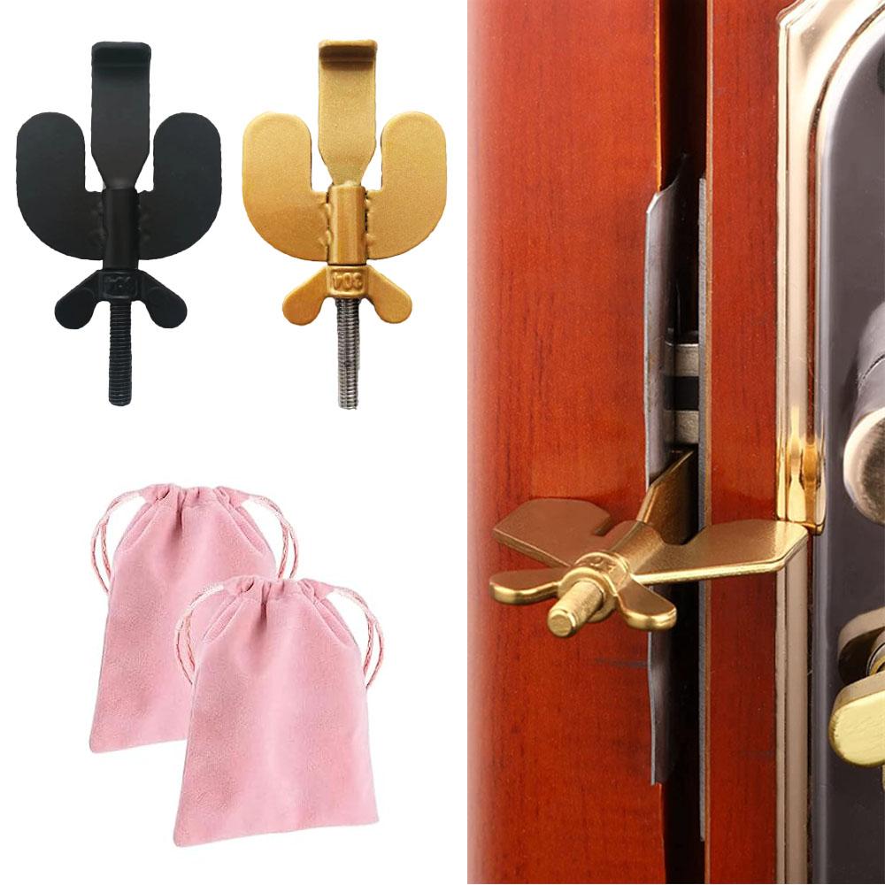 

2Pcs Portable Door Lock Latch For Hotel Home School Dormitory Traveling Safety