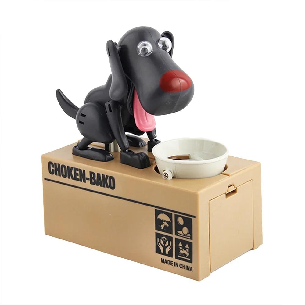 Kreatives neues Cartoon-Süßer Hund Elektronisches Roboter-Sparschwein aus Kunststoff Automatische Münzaufbewahrungsbox Kindergeschenk Schreibtischdekoration