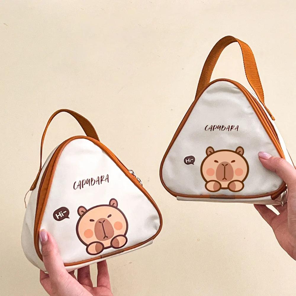 Triangle Bento Bag Portable Insulated Breakfast Bag Oil Proof Waterproof Lunch Box Bag Reusable Cooler Bag for Home School