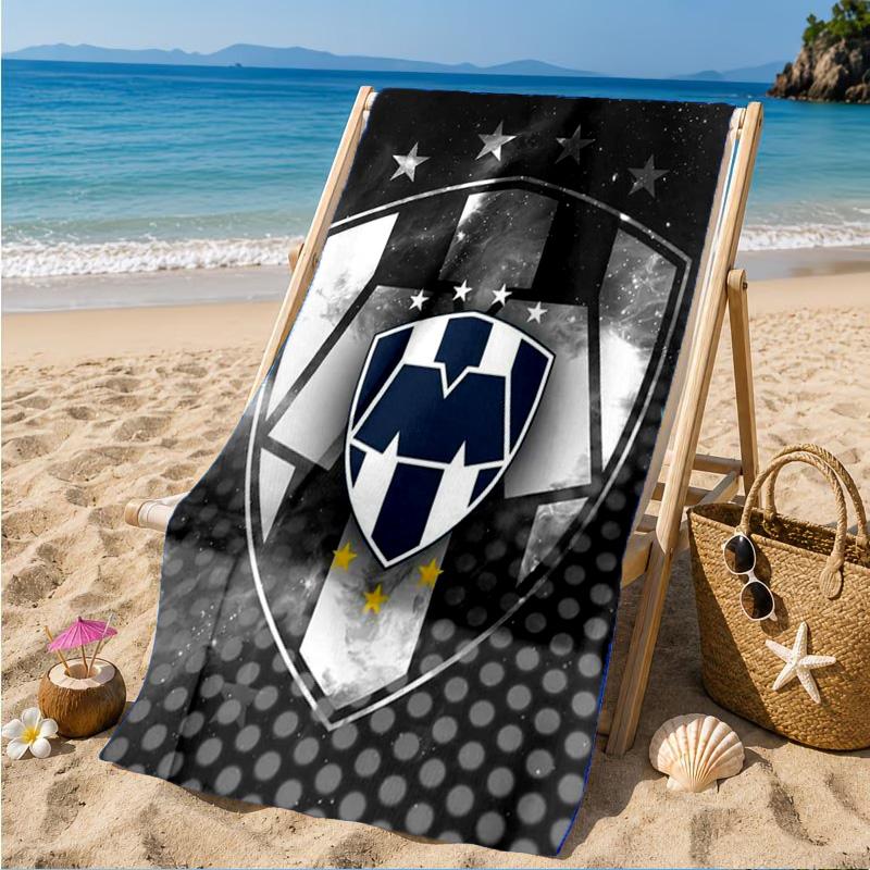 Monter-rey Football Crest Art Printed Microfiber Beach Towel, Soft And Absorbent, Quick-Dry, Ideal for Summer Travel, Beach Essential, Swimming Pool