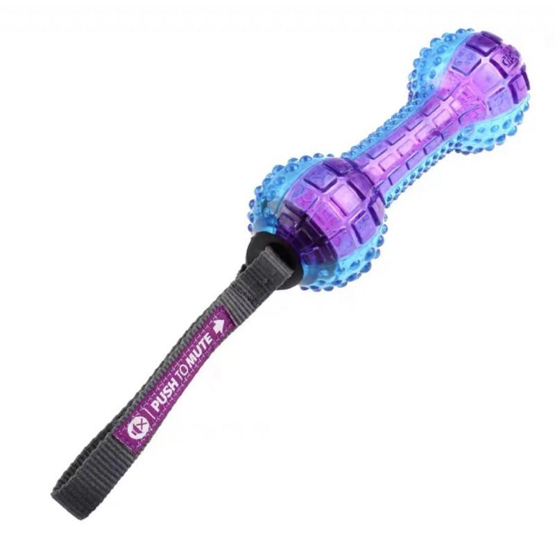 TPR Dog Toy Squeaky Stretchy Waist Twister Interactive Chew Small Medium Dogs Transparent Design