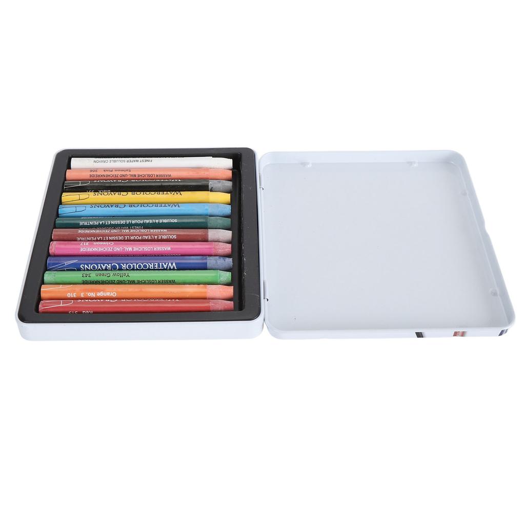 Kunst Akvarellkrittsett Bærbart Profesjonelt Silkeaktig Akvarellkrittstifter for Papirer 12 Farger