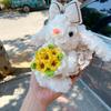 Creative Plush Rabbit Doll Pendant Lop Ears Cartoon Doll Keychain Bowknot Stuffed Hanging Decoration Gifts