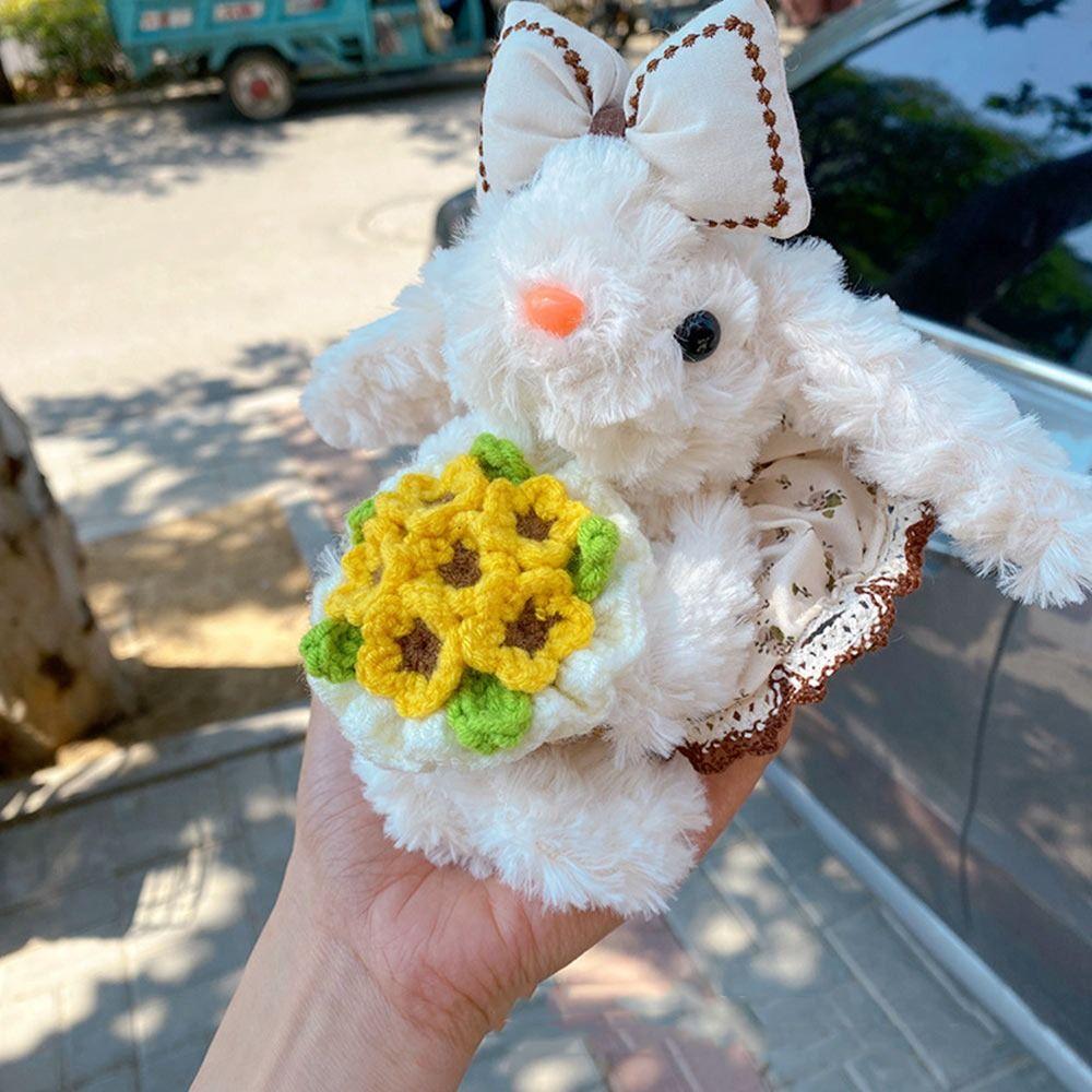 Creative Plush Rabbit Doll Pendant Lop Ears Cartoon Doll Keychain Bowknot Stuffed Hanging Decoration Gifts