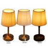 Cordless LED Metal Table Lamp USB Rechargeable Touch Control Portable Fabric Shade Desk Lamp Night Light for Bedroom Bar Balcony