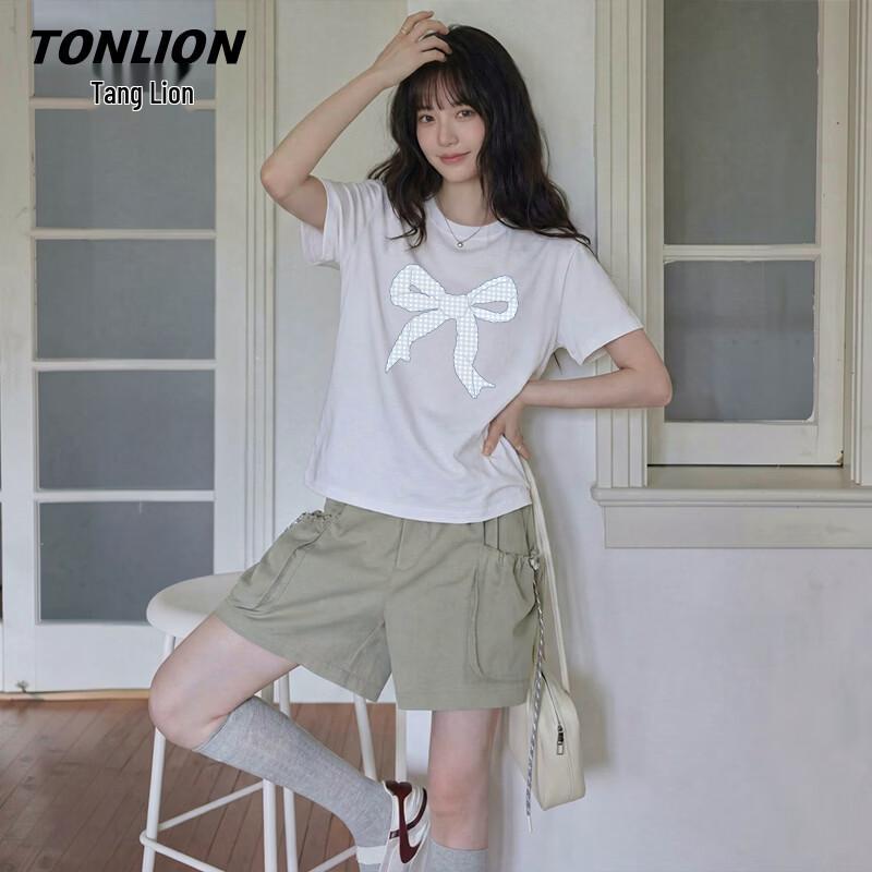 TonLion Women s Summer Loose Fit Cotton T-Shirt S