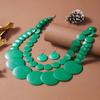 Double Layer Wooden Beaded Necklace Exaggeration Beaded Jewelry Pendant Necklace  Beach Vacation