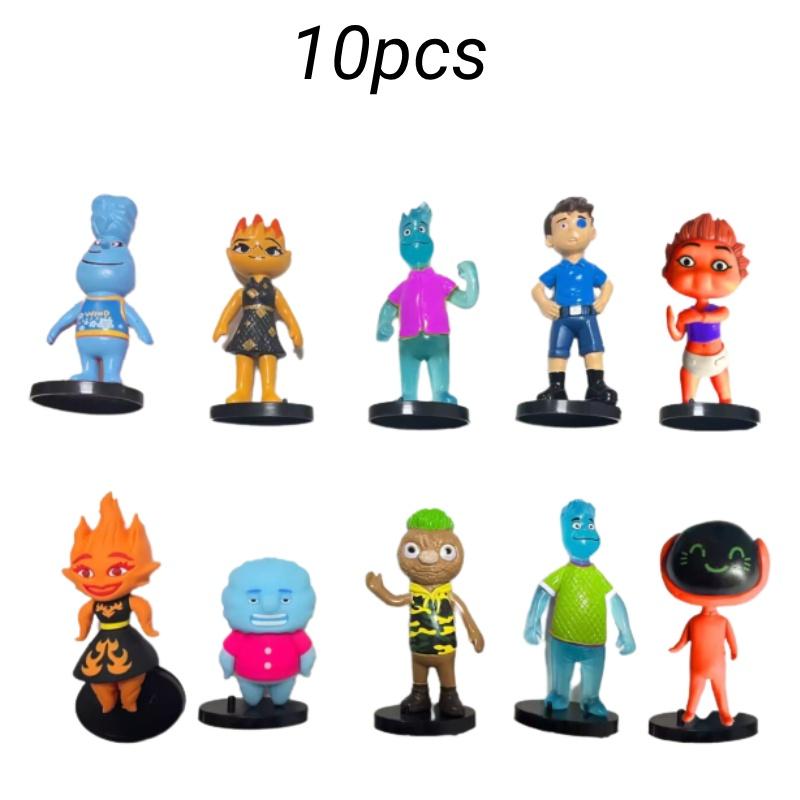 Figuras Crazy Element City de 6-9cm Com Base Pacote de 8 Brinquedos de PVC Sortidos Para Crianças 4-6)