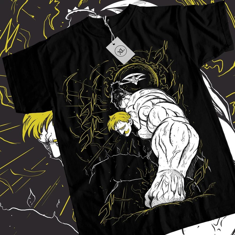 Anime Seven Deadly Sins Escanor Graphic Black TShirt Size S4XL S