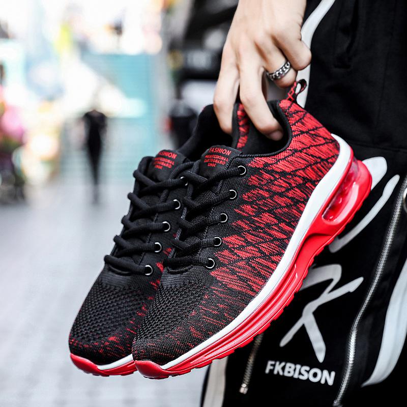 Fashion Air Cushion Running Shoes Ladies Mesh Breathable Walking Shoes for Women Red Sneakers Casual Lightweight Tennis Sports Shoes Man