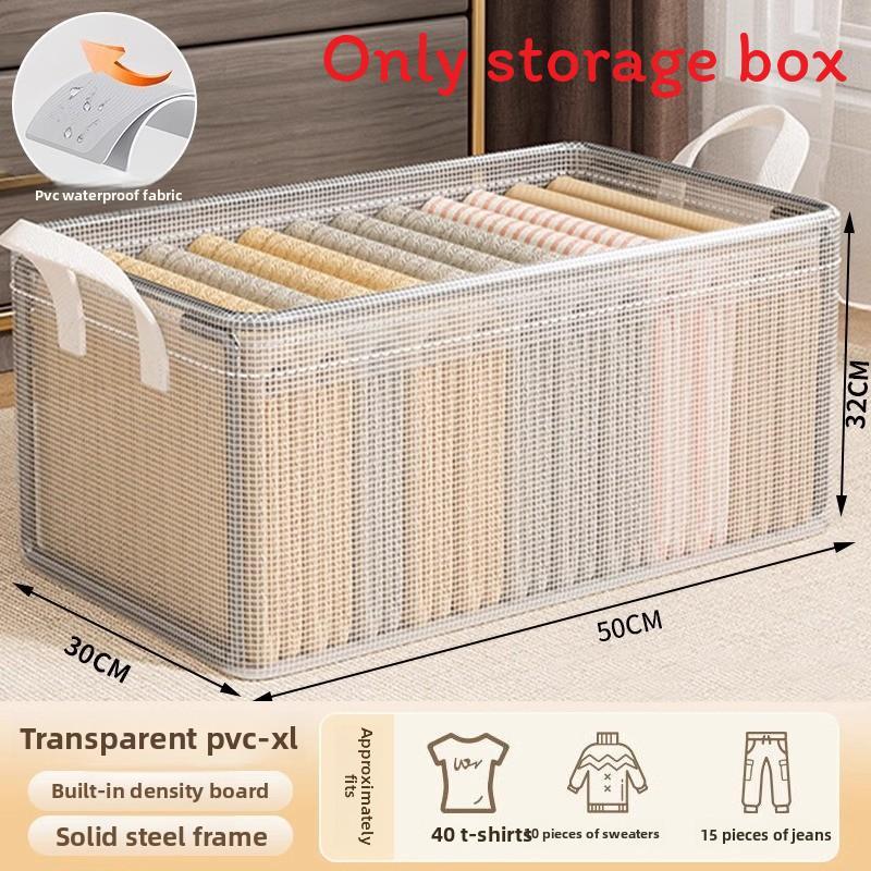 Modern Minimalist Clothes Storage Box With Foldable Steel Frame For Bedroom Organization