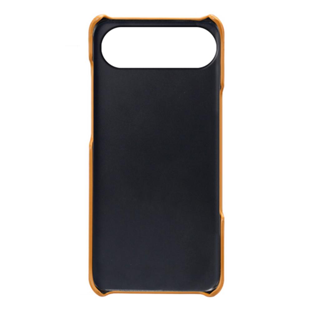 

For iPhone 17 Air Case Dual Card Slots PU Leather+Hard PC Phone Cover Orange