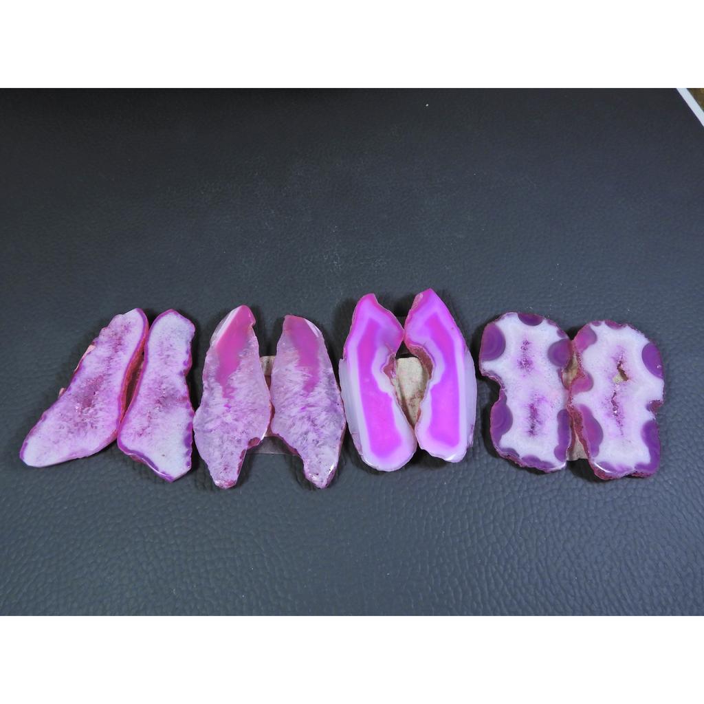 Dyed Slice Druzy Agate Matched pair Cabochon Loose Gemstone 4Pair Lot 298Cts A-725