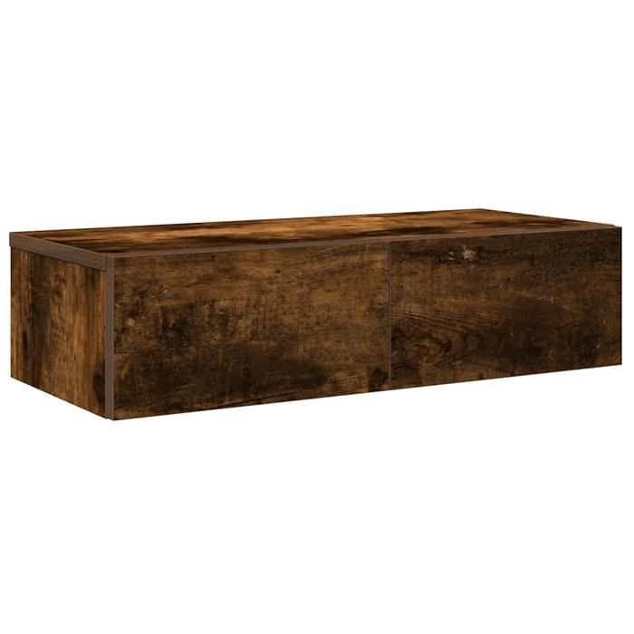 VidaXL Wall Shelf with Drawers Smoked Oak Engineered Wood 859972