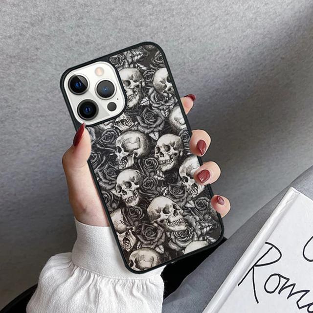 Cool Skull Gothic Phone Case Cover For iPhone 17 Air 16 15 14 Plus 12 13 Pro Max Coque Shell Fundas