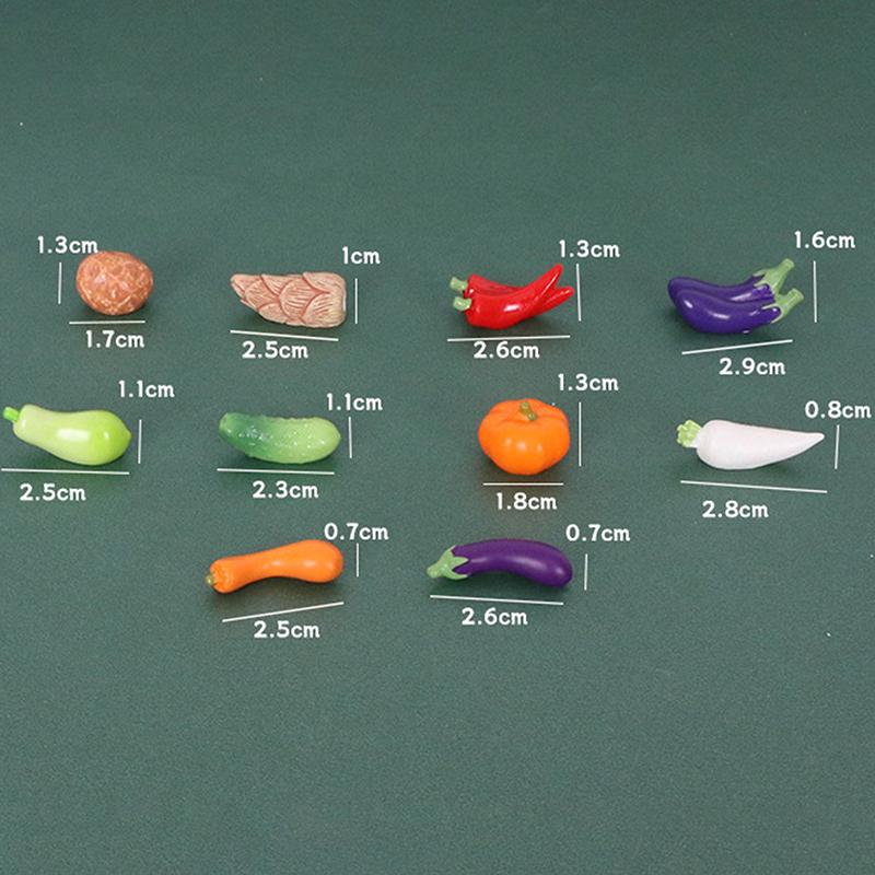 3Pcs/Set Dollhouse Simulation Vegetable Handheld Basket Model Mini Vegetables Decoration For 1/12 Dolls House Kitchen Play Toys