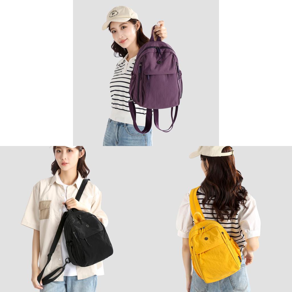 University Nylon Casual Backpack Large Capacity Travel Bag For Female Students