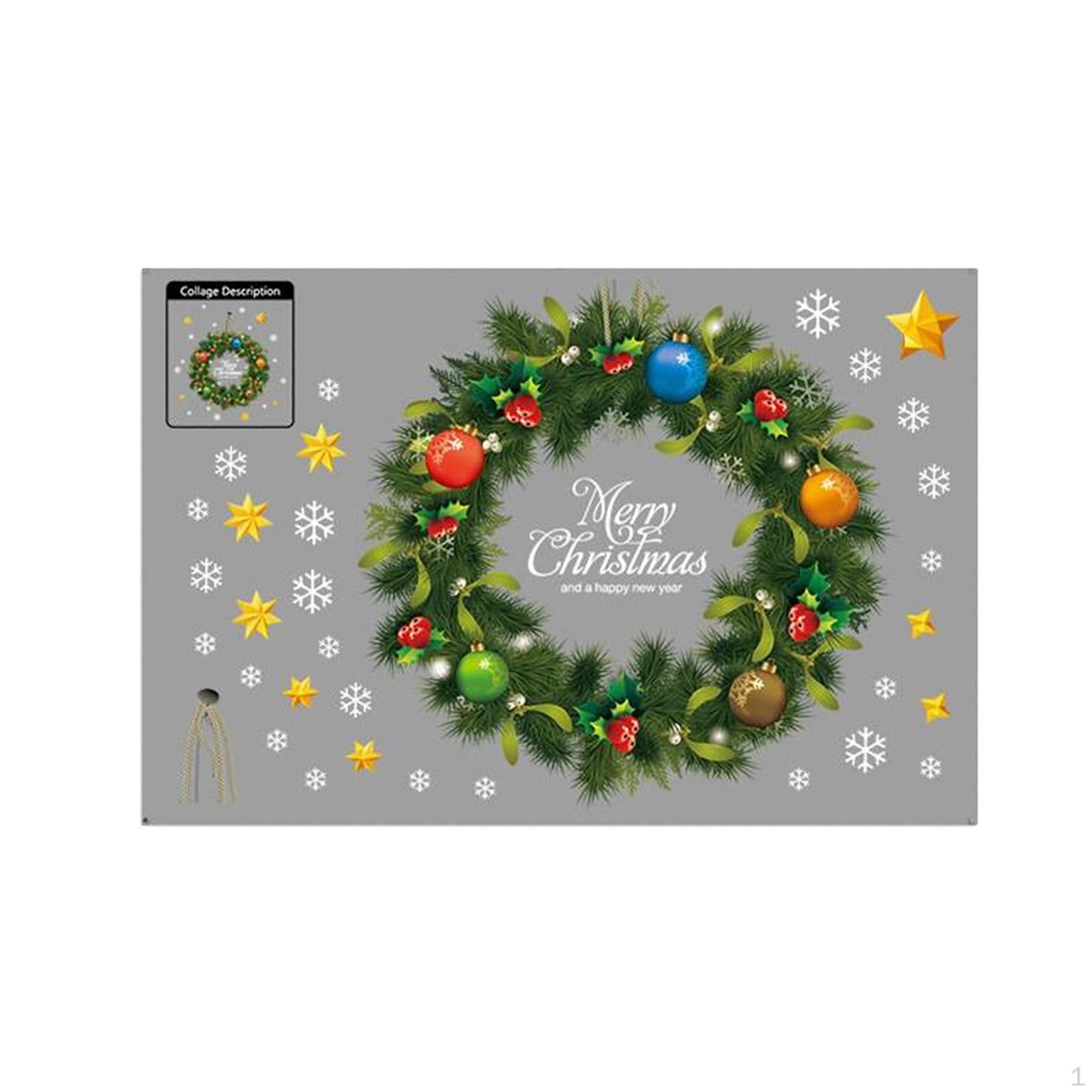 

Рождественские наклейки на венок Окно Вечеринка Праздничный декор Зима Легко установить