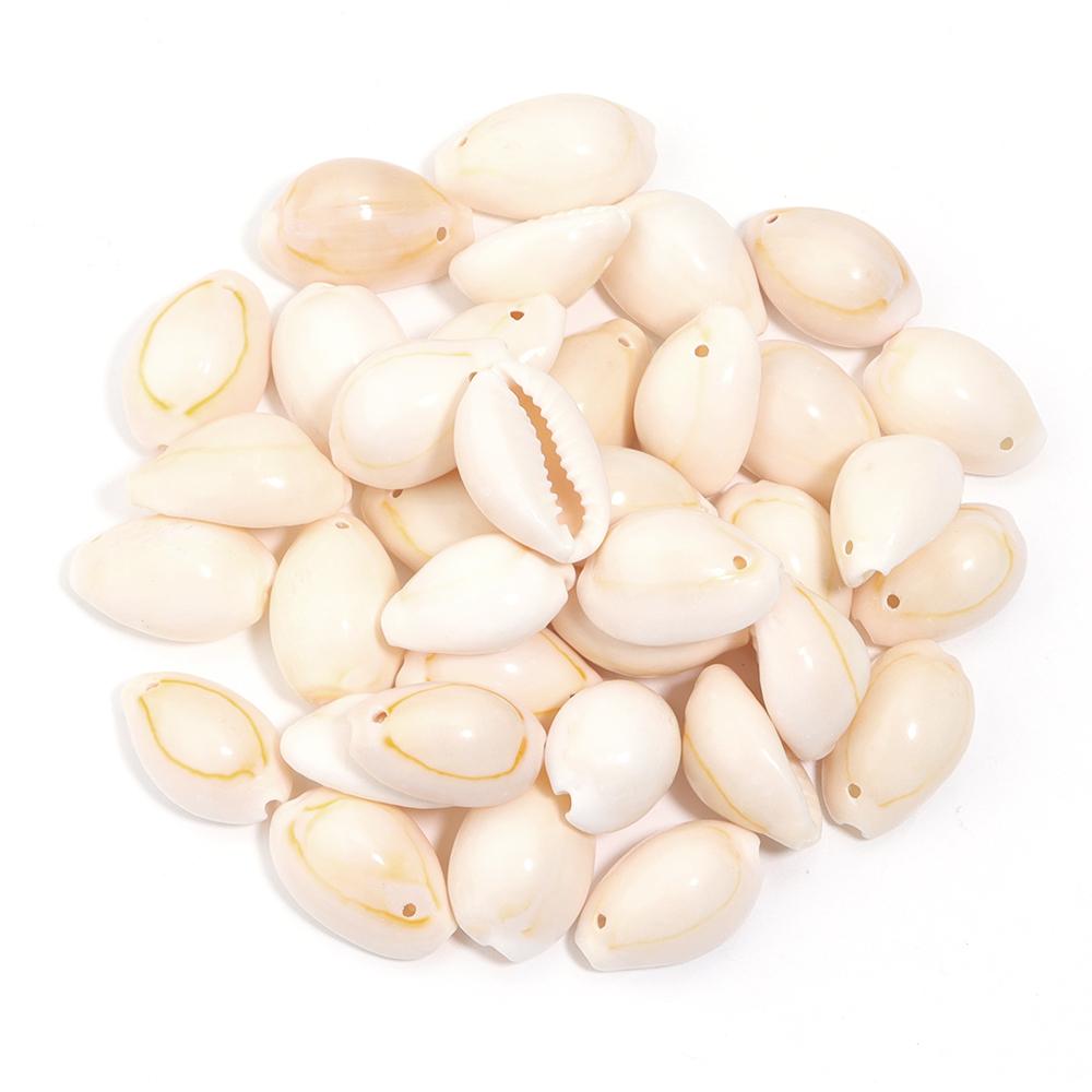 50Pcs 11x16mm Natural Shell Shaped Beads For Jewelry Making Mini Pendant DIY Handmade Necklace Phone Chain Gift Accessories