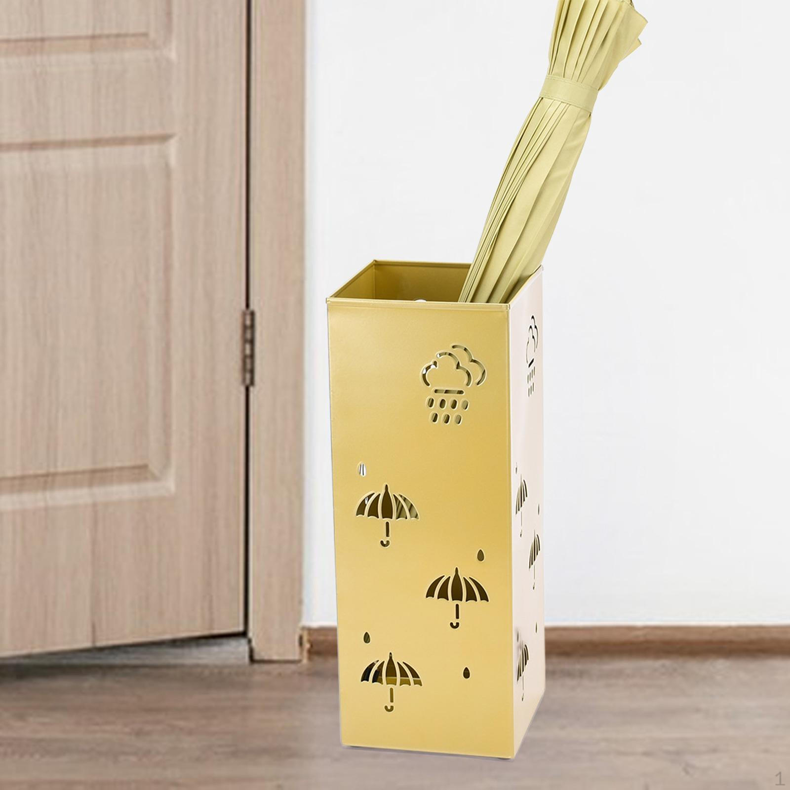 Металлический держатель для зонта с квадратным модным узором контейнер для хранения тростей золотистый 2886₽