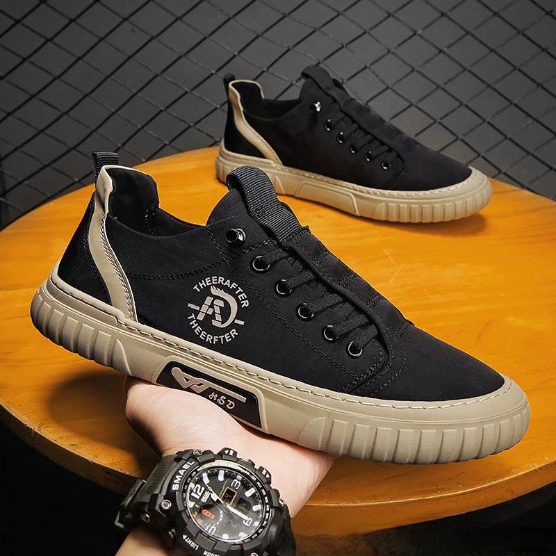 Fashion Men's Sneakers Canvas Breathable Casual Shoes Men's Slip On Walking Flats That's Shoes Vulcanized Shoes Fashion Men's Shoes2025