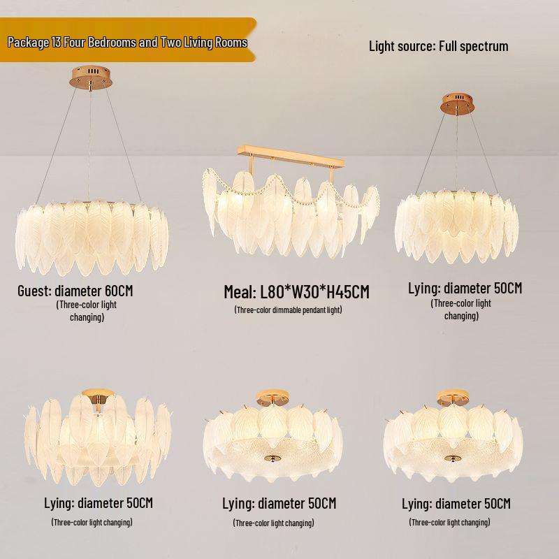 Modern French Cream Feather Pearl Chandelier - Stylish Post-Modern Living Room and Bedroom Lighting