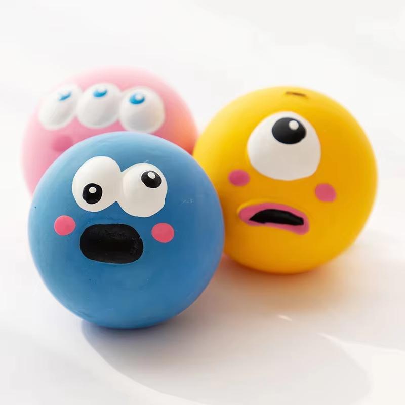 Pet Squeaky Toys Pet Ball Toys Dog Chewing Rubber Ball Cleaning Tooth Dog Chew Toy For Dogs Bite Resistant Squeak Pet Supplies