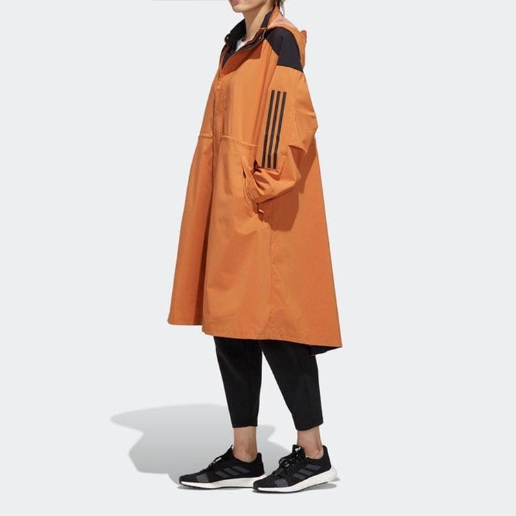 adidas Sportieve Capuchon Windjack Lange Jas Dames Bovenkleding Kaki-Bruin ED1409