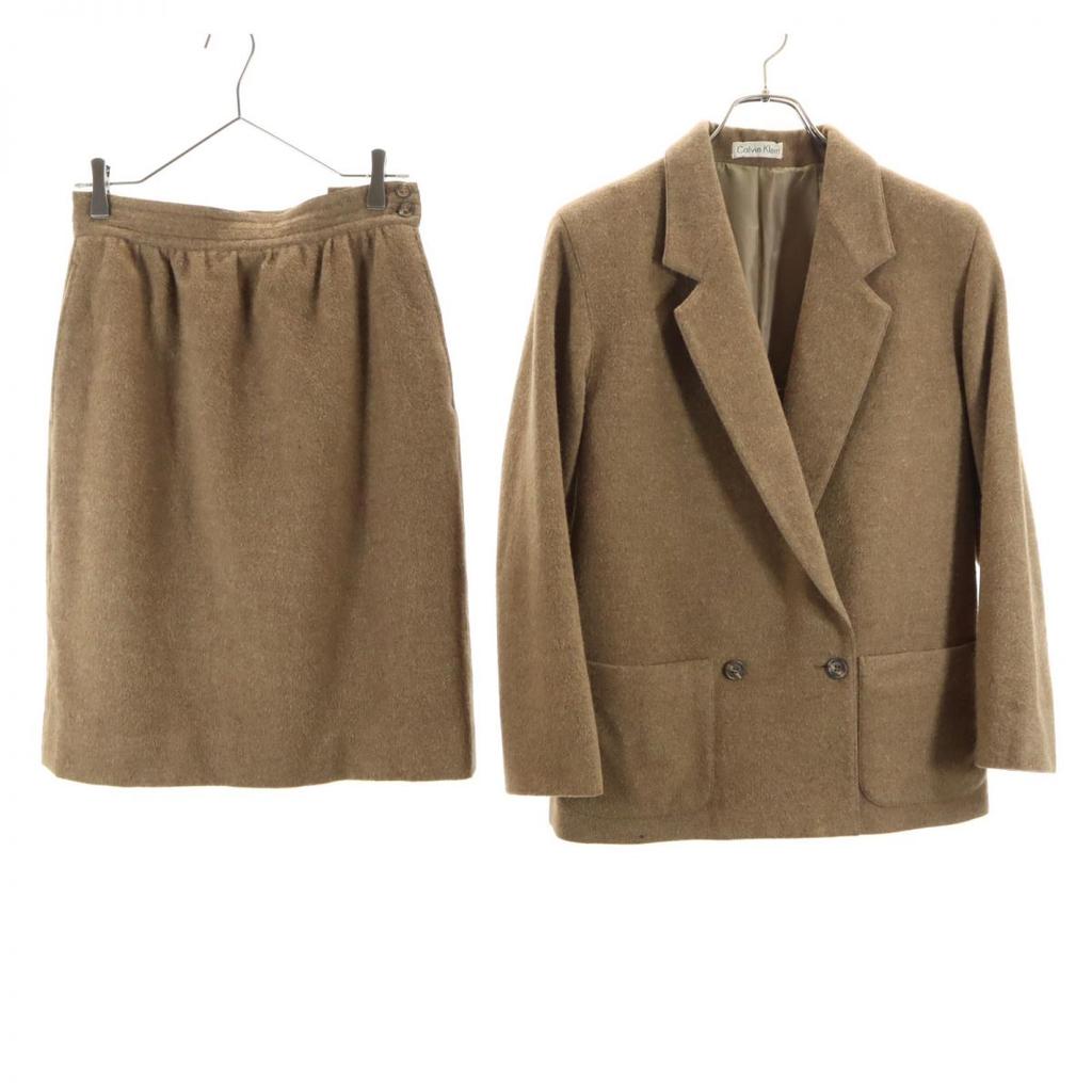 Calvin klein wool blend Skirt suit Setup 11 Brown Women Used
