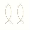 1 Pair Simple Classic Iron Drop Earring Chic Threader Fish Line Cross Design, Fashionable Dangle Earrings