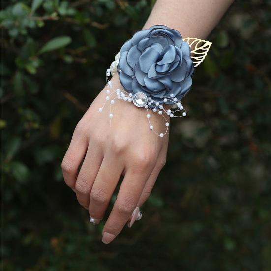 Yousheng Rose Wrist Corsage Boutonniere Fine Workmanship Rhinestone Corsage Elegant Wedding Flower Accessories