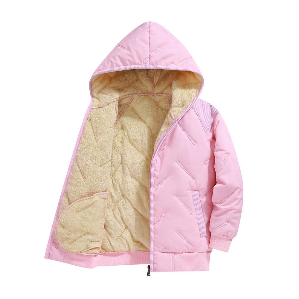 Dubbped Winter Keep Warm Boys Girl Jacket Lined With Velvet Thick Cotton Padded Hooded Coat Kids Children Out The Cold Outerwear