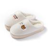 Cute bear head cotton slippers winter piled thickened cotton drag couple indoor home hair slippers