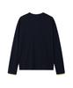 NOISE Contrast Layered Henley Neck Long Sleeve_[Navy]