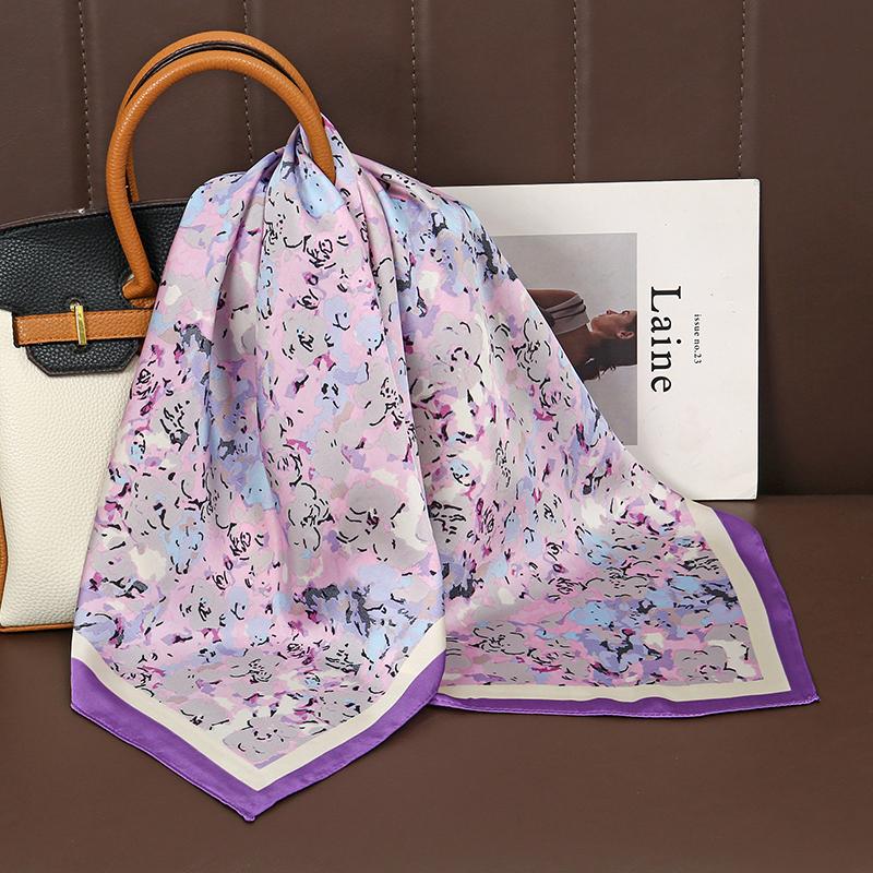 Foulard carré en satin de soie imprimé de luxe pour femmes, châle, hijab, foulard, ruban pour cheveux, bandeau, mode, bandana, nouveau
