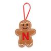Gingerbread Man Ornaments Initial Alphabet Monogram Gingerbread Hanging Ornament Family Name Letter Xmas Tree Decor