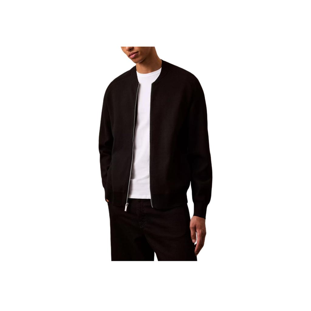 Calvin Klein Solid Color Moisture Wicking Pilot Drop Shoulder Long Sleeve Jacket Men jackets Black 40EM324-001