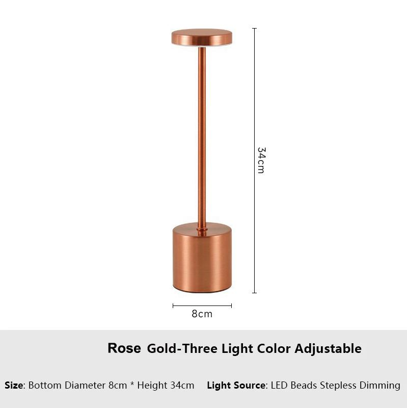 Touch Sensor LED Table Lamp Rechargeable Desk Lamp 3Colors Adjustable Bedside Creative Ambient Light Bar Room Decor Light