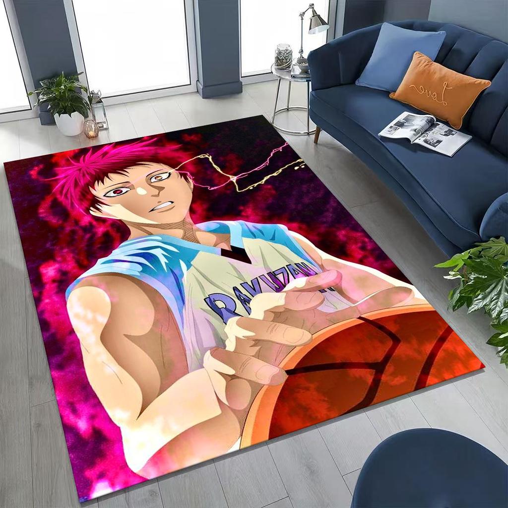 Anime Kuroko's Basketball Cartoon Art Carpet Rug for Bedroom Living Room Sofa Home Doormat Decor,Large Kid Non-slip Floor Mat